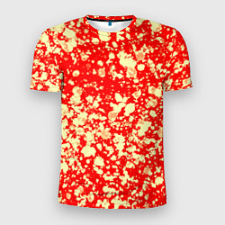 Футболка спортивная мужская Пятнистый красно-жёлтый, цвет: 3D-принт
