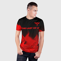 Футболка спортивная мужская The Last Of Us - red gradient посередине, цвет: 3D-принт — фото 2