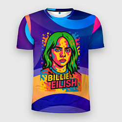 Футболка спортивная мужская Билли Айлиш из краски, цвет: 3D-принт