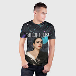 Футболка спортивная мужская Билли Айлиш в деловом костюме, цвет: 3D-принт — фото 2