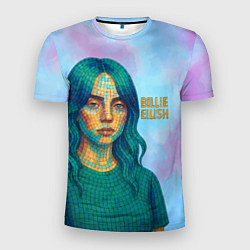 Футболка спортивная мужская Билли Айлиш из мозаики, цвет: 3D-принт