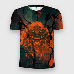 Футболка спортивная мужская Шлем кибернетического самурая, цвет: 3D-принт