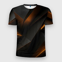 Мужская спорт-футболка Черная текстура с углами