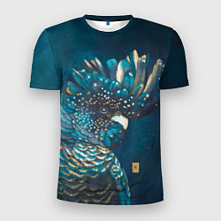 Мужская спорт-футболка Попугай акварельный - big picture