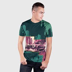 Футболка спортивная мужская Дрифтующий спорткар, цвет: 3D-принт — фото 2