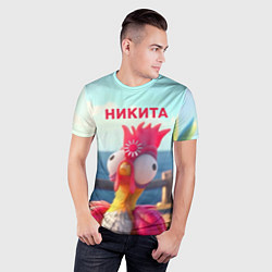Футболка спортивная мужская Никита - загрузка - смешной петух, цвет: 3D-принт — фото 2
