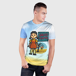 Футболка спортивная мужская Игра в кальмара пиксельный стиль, цвет: 3D-принт — фото 2