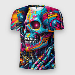Мужская спорт-футболка Cyber skull - pattern