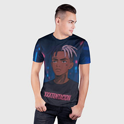 Футболка спортивная мужская XXXTentacion - Неоновый аниме арт, цвет: 3D-принт — фото 2