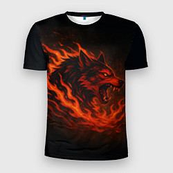 Футболка спортивная мужская Инфернальный волк, цвет: 3D-принт