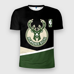 Футболка спортивная мужская Милуоки Бакс - линии, цвет: 3D-принт