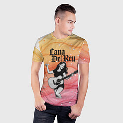 Футболка спортивная мужская Lana Del Rey в образе гитаристки, цвет: 3D-принт — фото 2