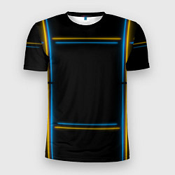 Футболка спортивная мужская Neon yellow light blue, цвет: 3D-принт
