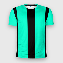 Футболка спортивная мужская Color light blue white line, цвет: 3D-принт