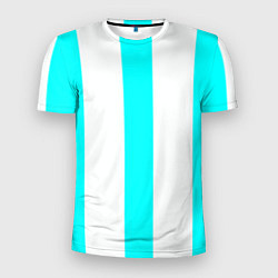Мужская спорт-футболка Color light blue white lines