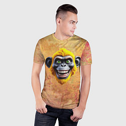Футболка спортивная мужская Желтая сумасшедшая обезьяна, цвет: 3D-принт — фото 2