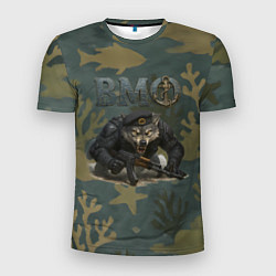 Мужская спорт-футболка ВМФ волк пехотинец