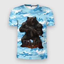 Футболка спортивная мужская ВМФ злой медведь с автоматом, цвет: 3D-принт