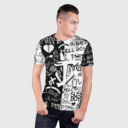 Футболка спортивная мужская Doom x liil peep pattern black, цвет: 3D-принт — фото 2