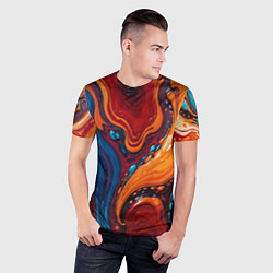 Футболка спортивная мужская Пламя и синева, цвет: 3D-принт — фото 2