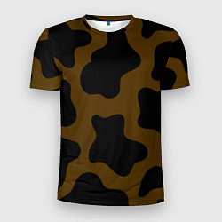 Футболка спортивная мужская Коричневая коровья расцветка, цвет: 3D-принт