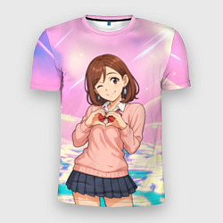 Футболка спортивная мужская Сиратори Айра делает сердечко руками - Дандадан, цвет: 3D-принт