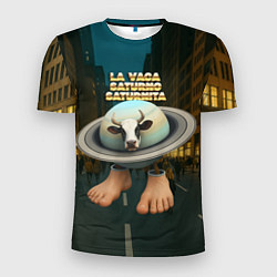 Футболка спортивная мужская La Vaca Saturno Saturnita мем, цвет: 3D-принт