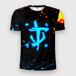 Футболка спортивная мужская Doom лёд и пламя краски, цвет: 3D-принт