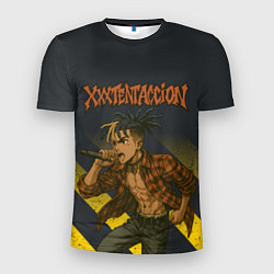 Футболка спортивная мужская XXXTentacion с микрофоном в аниме стиле, цвет: 3D-принт