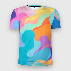 Мужская спорт-футболка Разноцветные красивые облака