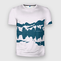 Футболка спортивная мужская Лес и озеро, цвет: 3D-принт