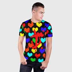 Футболка спортивная мужская Doom love pixel pattern, цвет: 3D-принт — фото 2