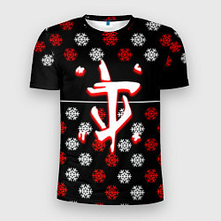 Мужская спорт-футболка Doom winter pattern steel