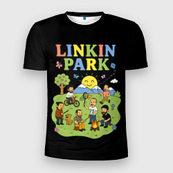 Футболка спортивная мужская Linkin Park, мультяшный стиль, цвет: 3D-принт