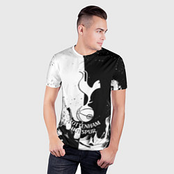 Футболка спортивная мужская Тоттенхэм черно белый огонь, цвет: 3D-принт — фото 2