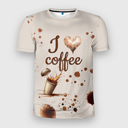 Футболка спортивная мужская Пятна кофе часть дизайна - можно проливать, цвет: 3D-принт