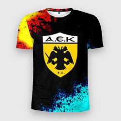 Футболка спортивная мужская AEK краски абстракция, цвет: 3D-принт