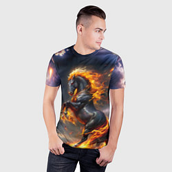 Футболка спортивная мужская Огнегривый скакун, цвет: 3D-принт — фото 2
