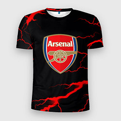 Мужская спорт-футболка Arsenal красные молнии