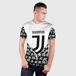 Футболка спортивная мужская Juventus символы китайские, цвет: 3D-принт — фото 2