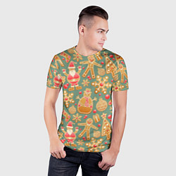 Футболка спортивная мужская Имбирные пряники, цвет: 3D-принт — фото 2