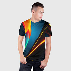 Футболка спортивная мужская Multicoloured neon, цвет: 3D-принт — фото 2