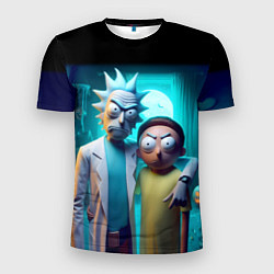 Футболка спортивная мужская Rick with Morty - halloween night, цвет: 3D-принт