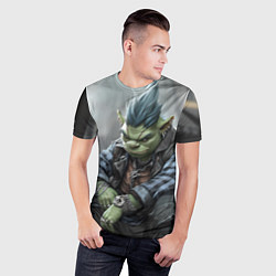 Футболка спортивная мужская Шрек панк с цепочкой, цвет: 3D-принт — фото 2