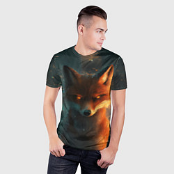 Футболка спортивная мужская Лиса на фоне высоток, цвет: 3D-принт — фото 2