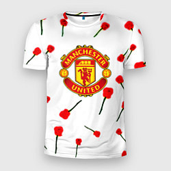 Мужская спорт-футболка Манчестер Юнайтед розы паттерн