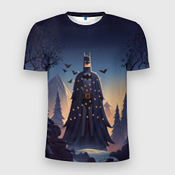 Мужская спорт-футболка Новогодний Бэтмен