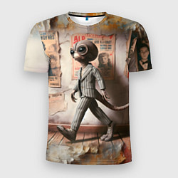 Футболка спортивная мужская Пришелец в костюме в полосочку, цвет: 3D-принт