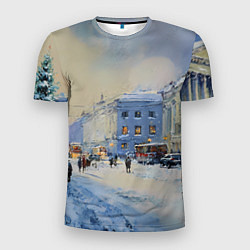 Футболка спортивная мужская Зимний праздничный Питер, цвет: 3D-принт