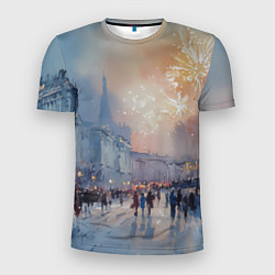 Футболка спортивная мужская Новогодняя Питерская атмосфера, цвет: 3D-принт